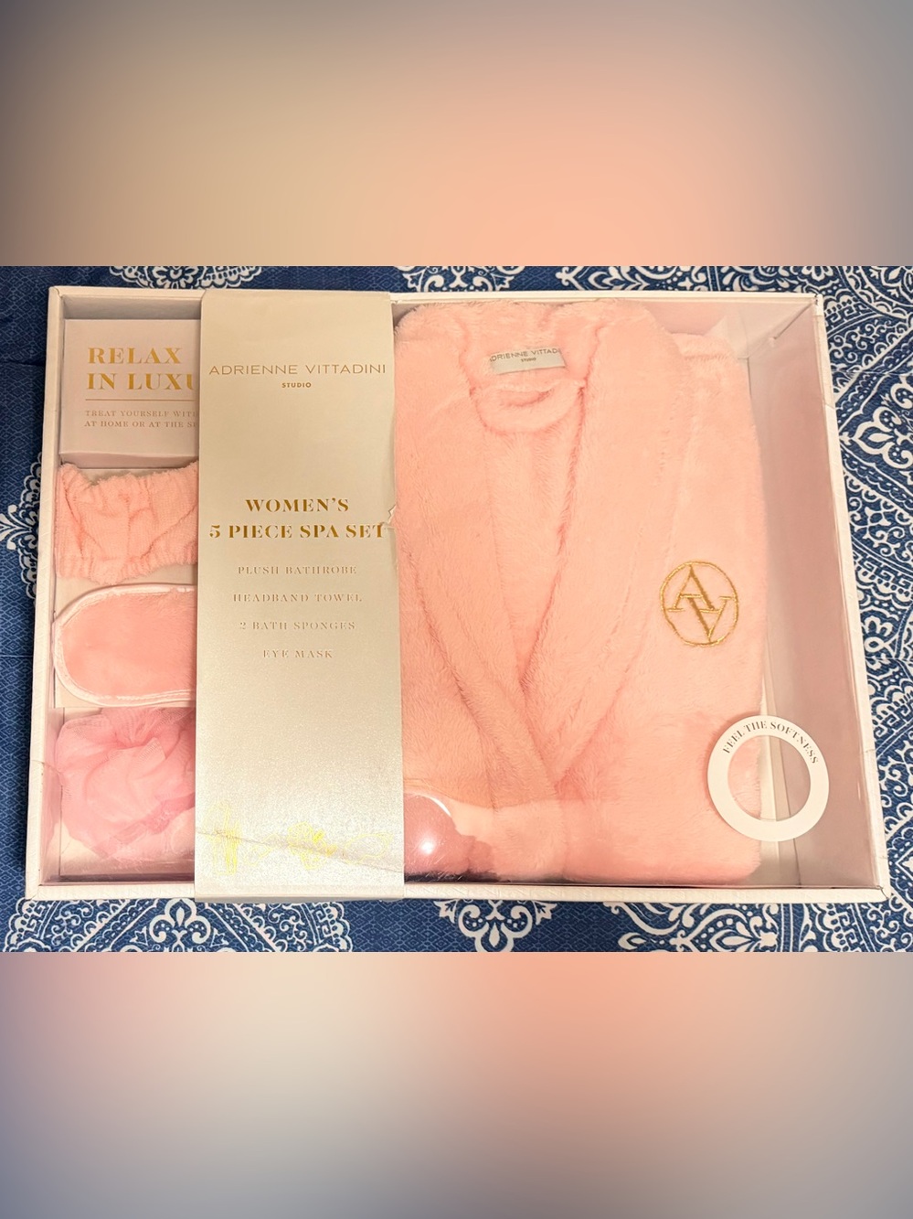 Adrienne Vittadini Plush Spa Robe Set - Soft Pink